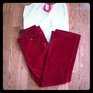 Talbots red corduroy “curvy” cut pants